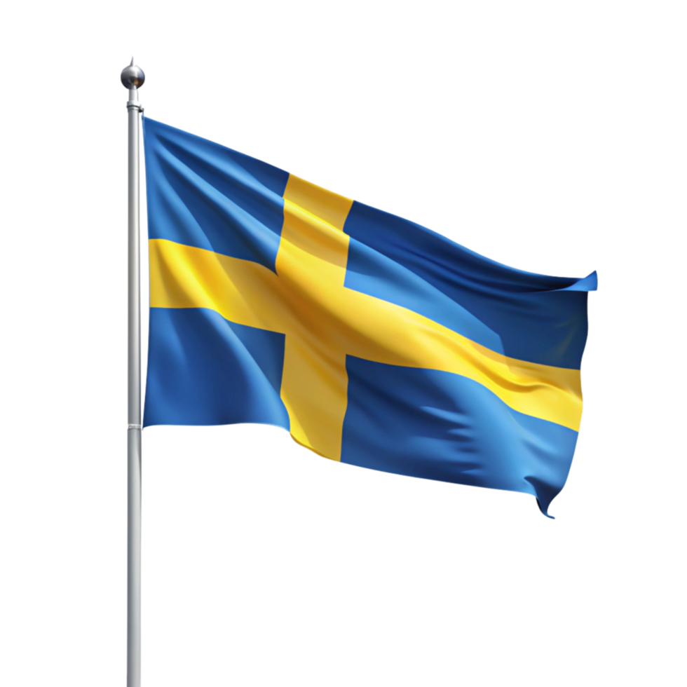 Sweden Flag isolated on Transparent Background png