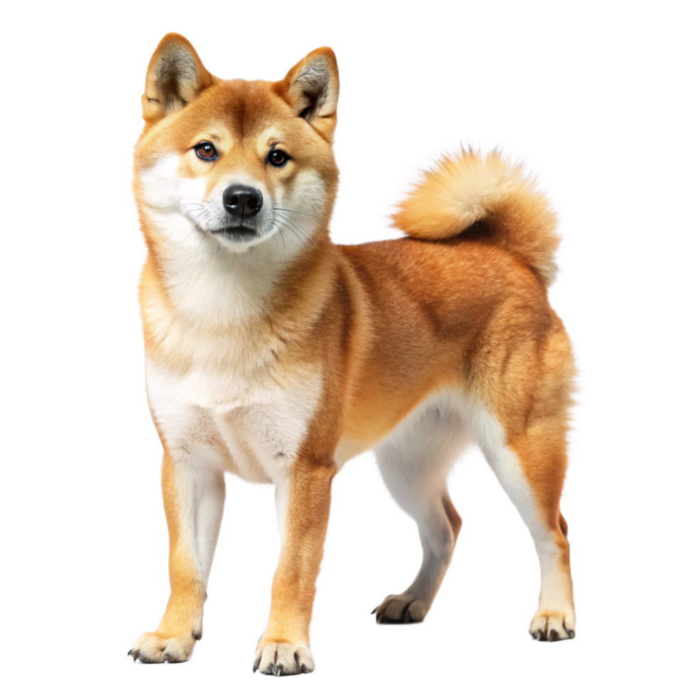 shiba inu Dog standing pose isolated on transparent background png