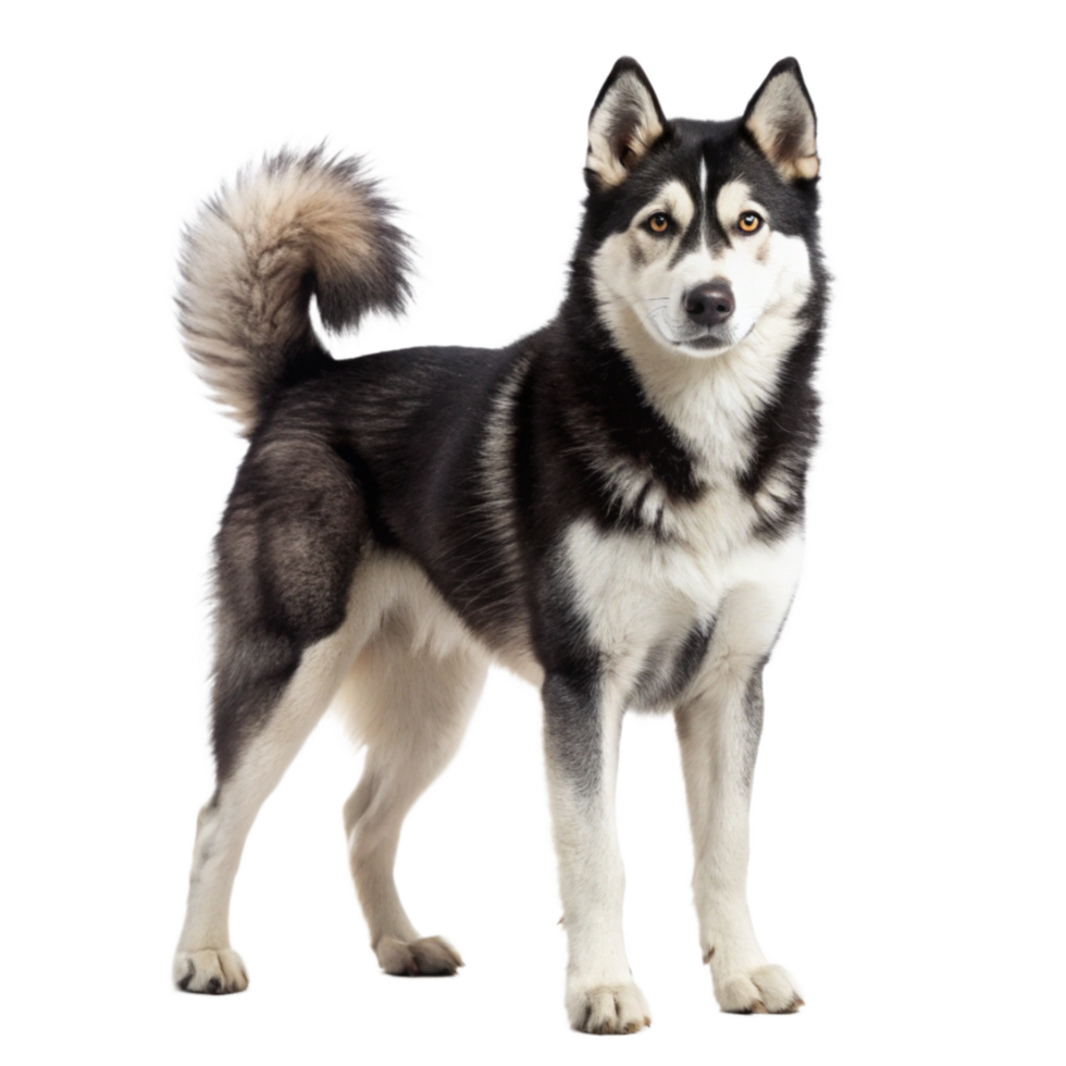 Black Siberian Husky Dog isolated on transparent background png