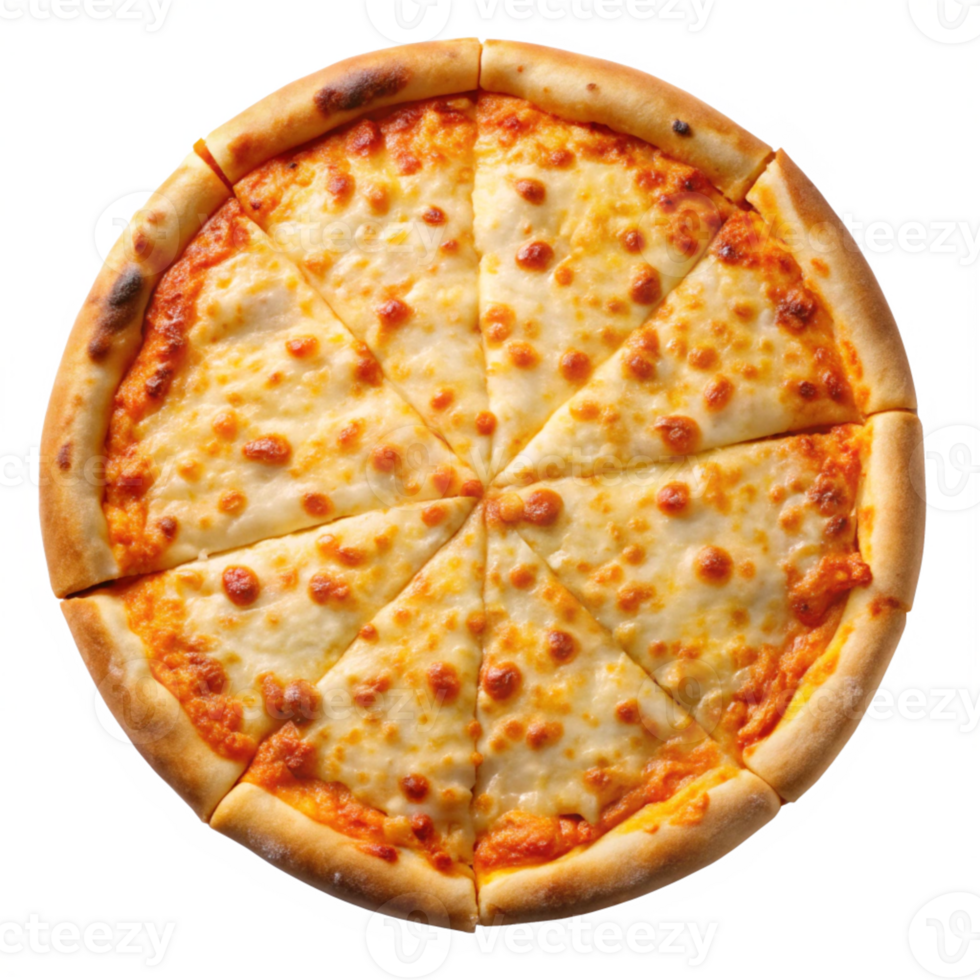 Cheese Pizza Top View isolated on transparent background png