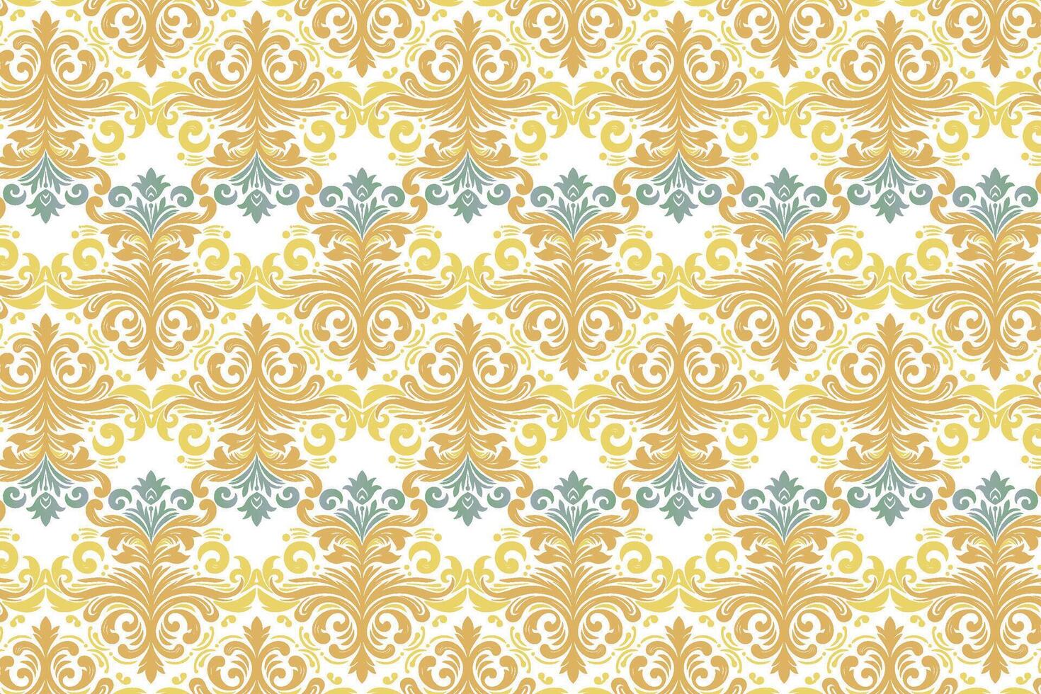 seamless vintage floral pattern with abstract botanical designs and ethnic ikat motifs for fabric, textile, wallpaper, and fashion design applications vector