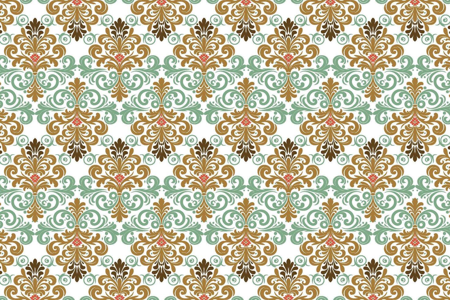 vintage seamless floral pattern with abstract botanical motifs and ethnic ikat textures for fashion, fabric, textile, and wallpaper designs vector