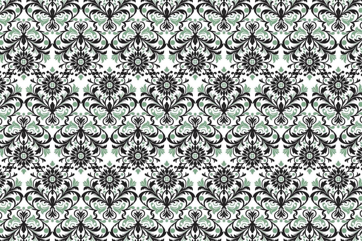 abstract floral design seamless pattern vintage textile ikat ethnic ornament all over botanical repeat flower texture wallpaper fashion fabric vector
