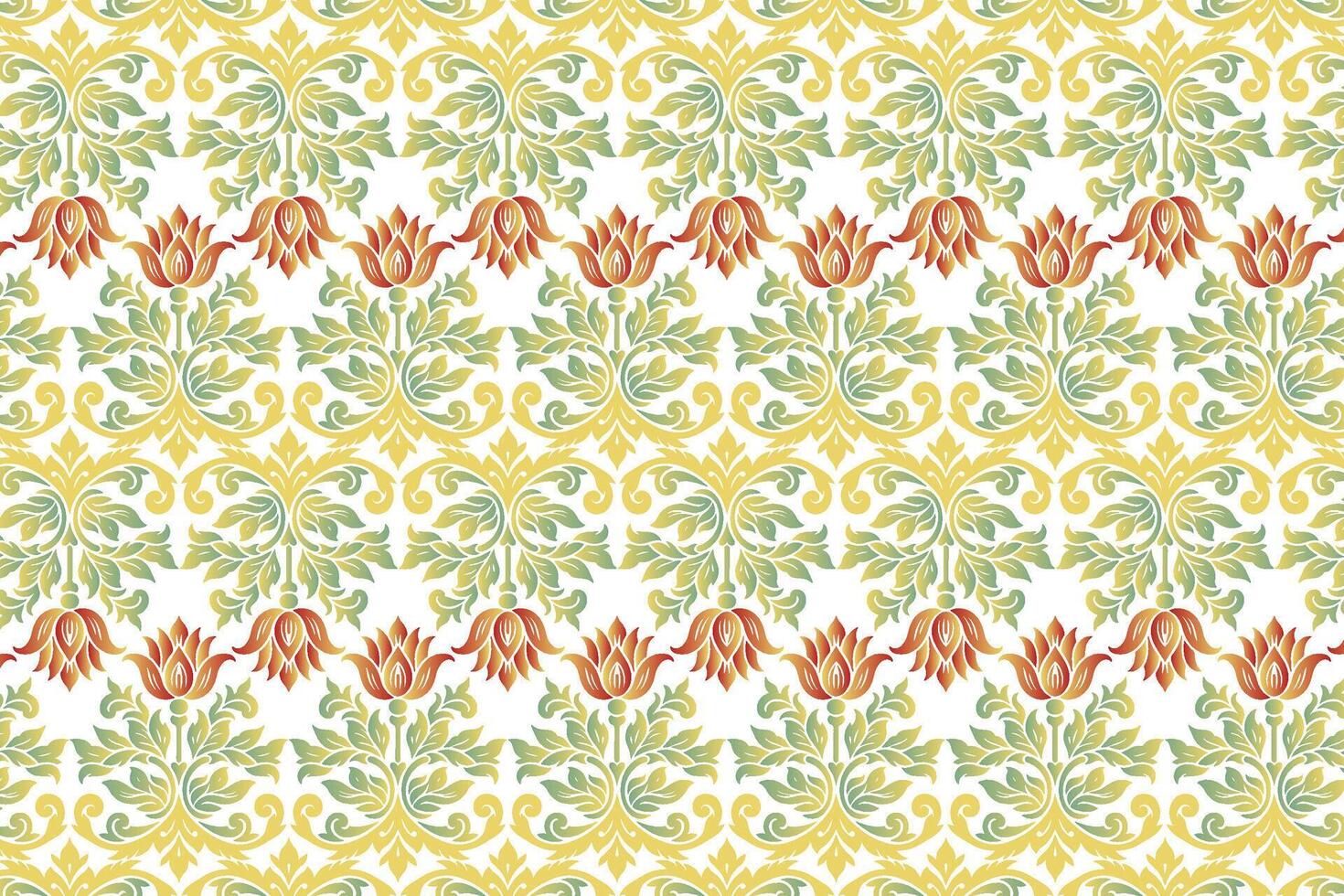 seamless vintage floral pattern with abstract botanical designs and ethnic ikat textures for textile, fabric, wallpaper, and fashion use vector