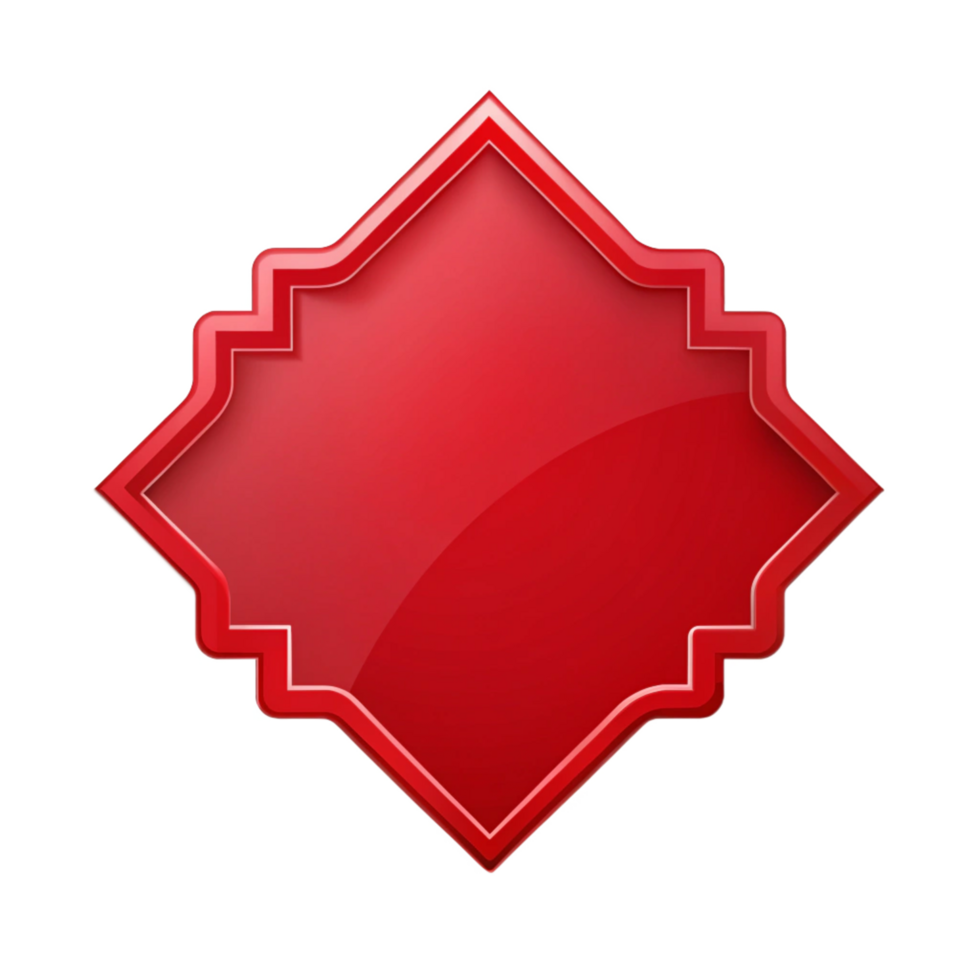 Red blank islamic shape text box transparent background png