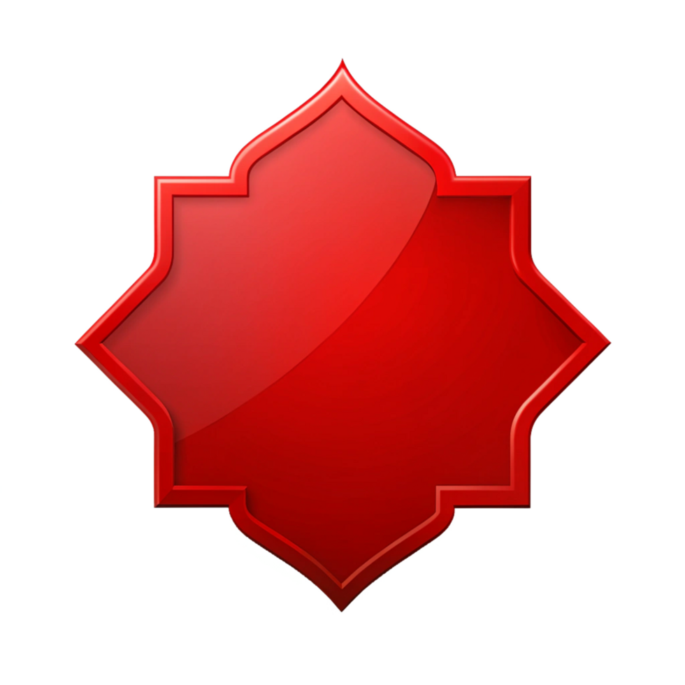 Red islamic empty shape text box transparent background png