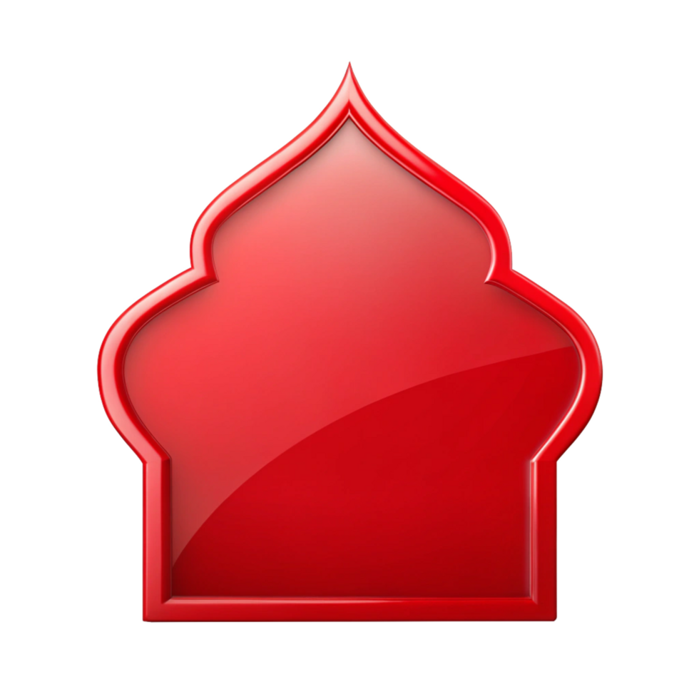 Red blank islamic shape empty text box transparent background png