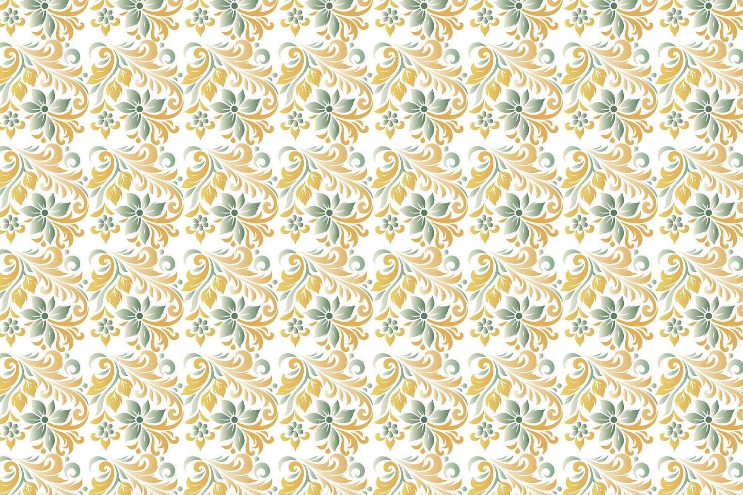 ethnic vintage floral seamless pattern with botanical ikat motifs for fabric and wallpaper all over repeat flower blossom traditional design texture vector