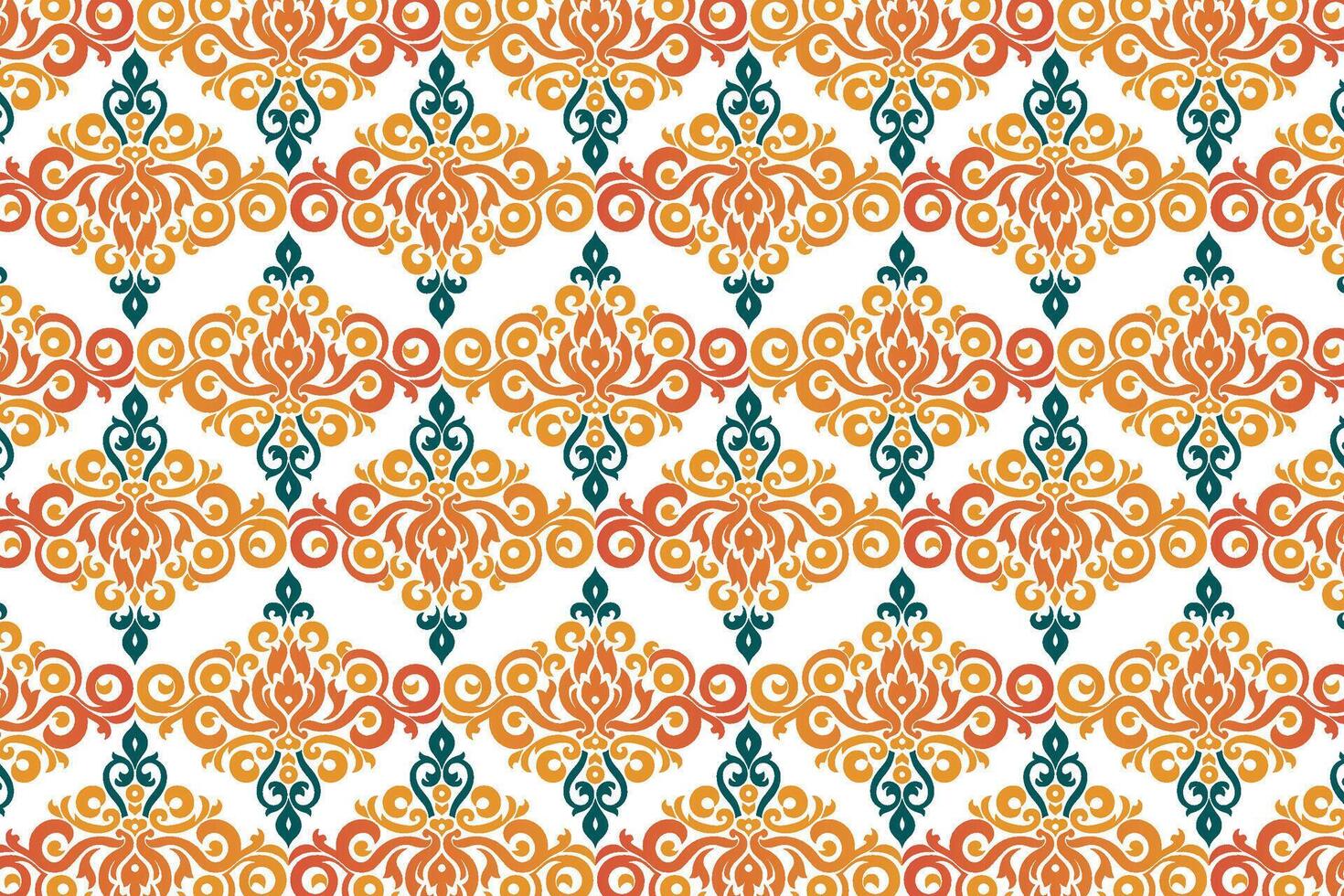 vintage seamless floral design with abstract botanical motifs and ethnic ikat patterns for fabric, textiles, wallpaper, and fashion projects vector