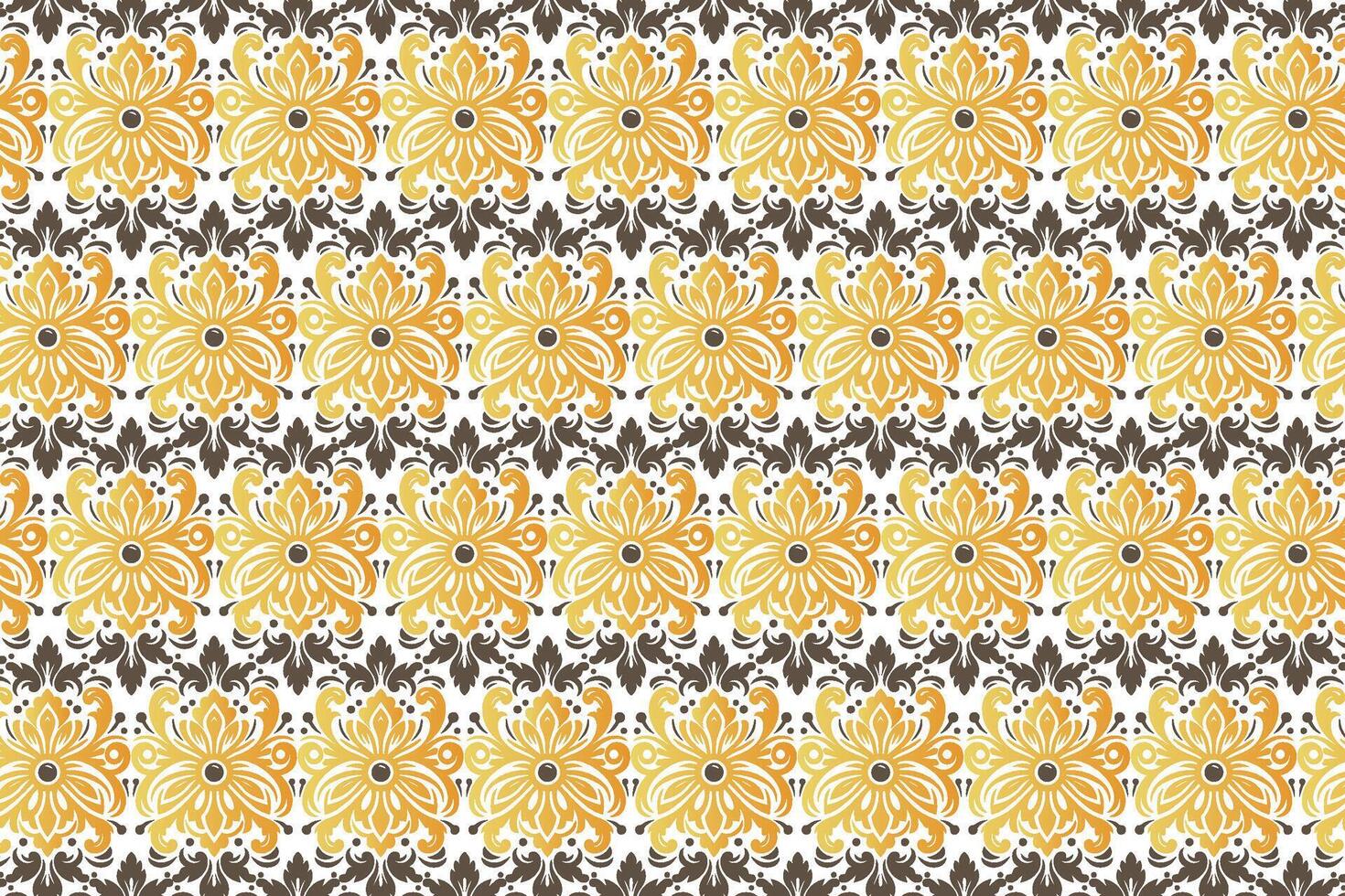 seamless floral pattern with vintage abstract botanical motifs and ethnic ikat textures for fabric, textile, wallpaper, and fashion design vector