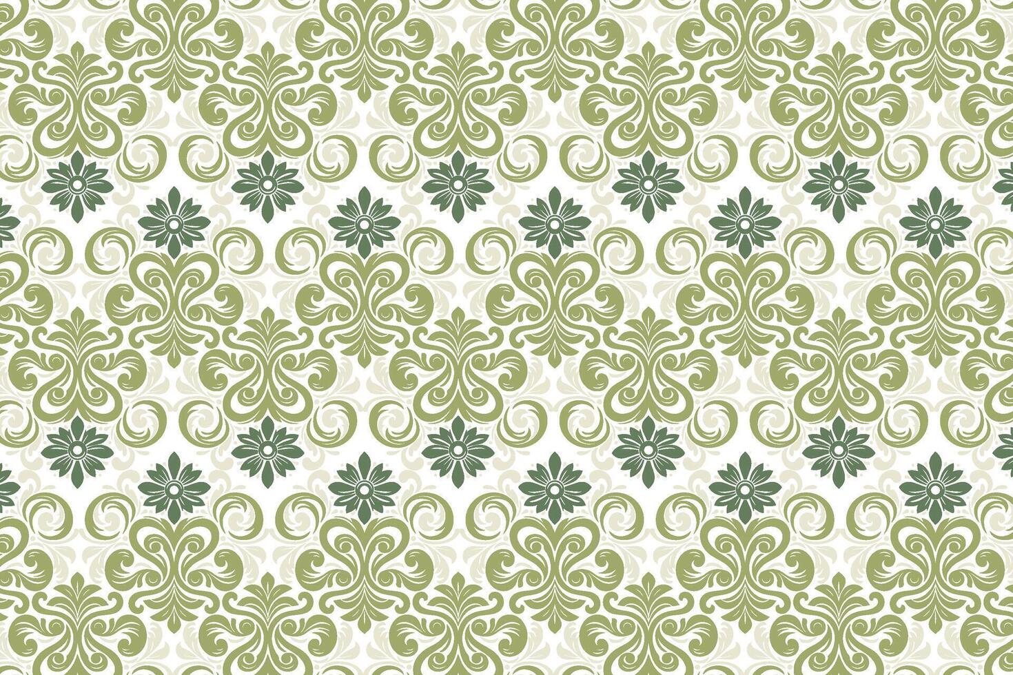 vintage seamless floral design with abstract botanical motifs and ethnic ikat patterns for textile, fabric, wallpaper, and fashion design vector