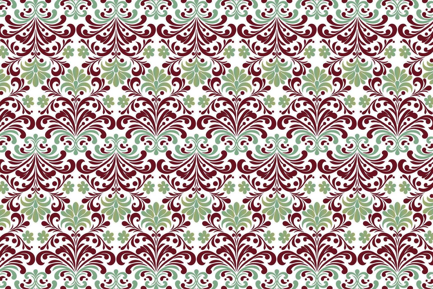 abstract botanical floral seamless pattern with vintage ikat motifs for fabric and wallpaper all over flower blossom traditional design textured repeat vector