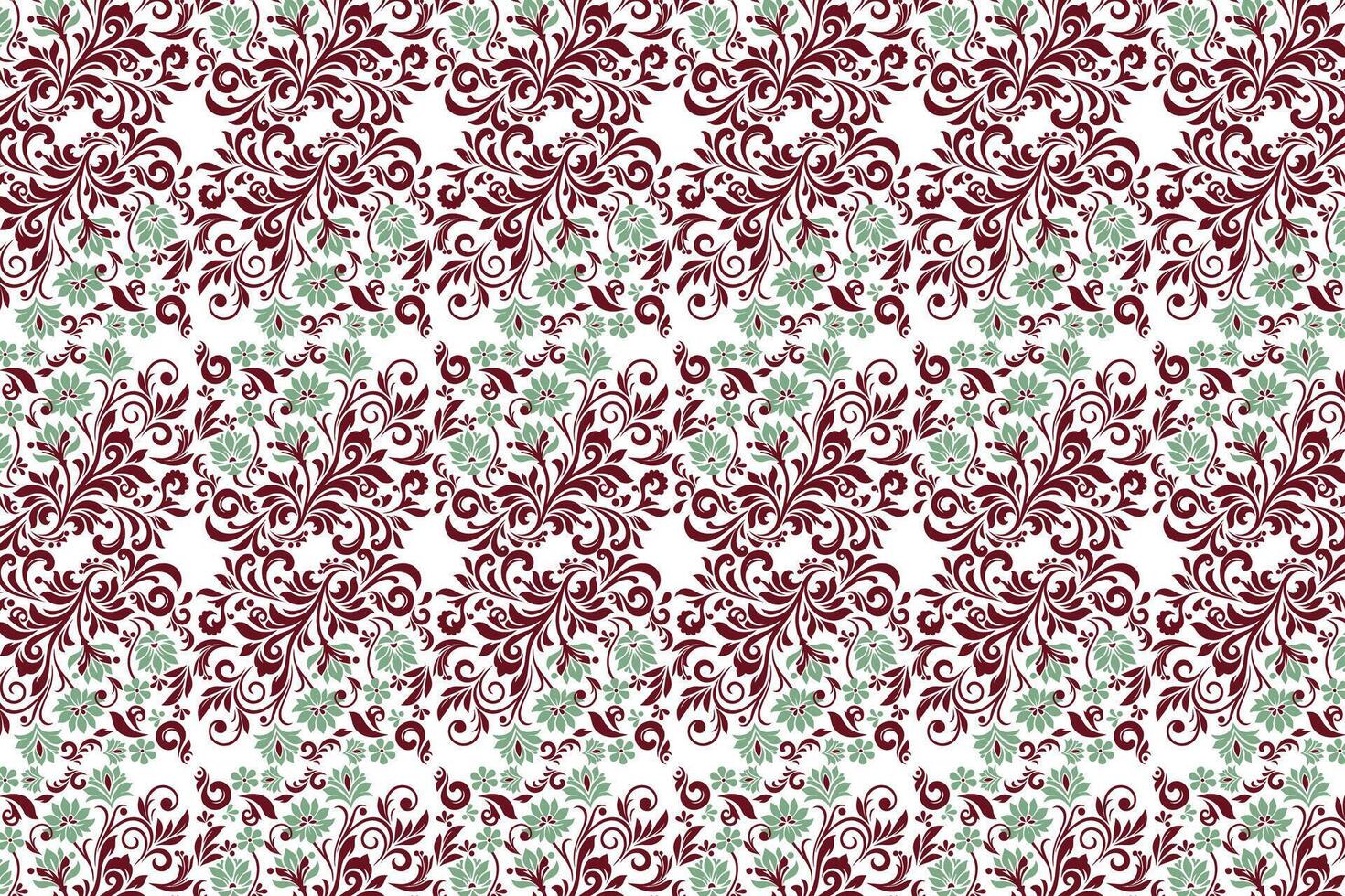 abstract seamless floral pattern vintage textile design ethnic ornament ikat all over botanical repeat texture flower wallpaper fabric fashion vector