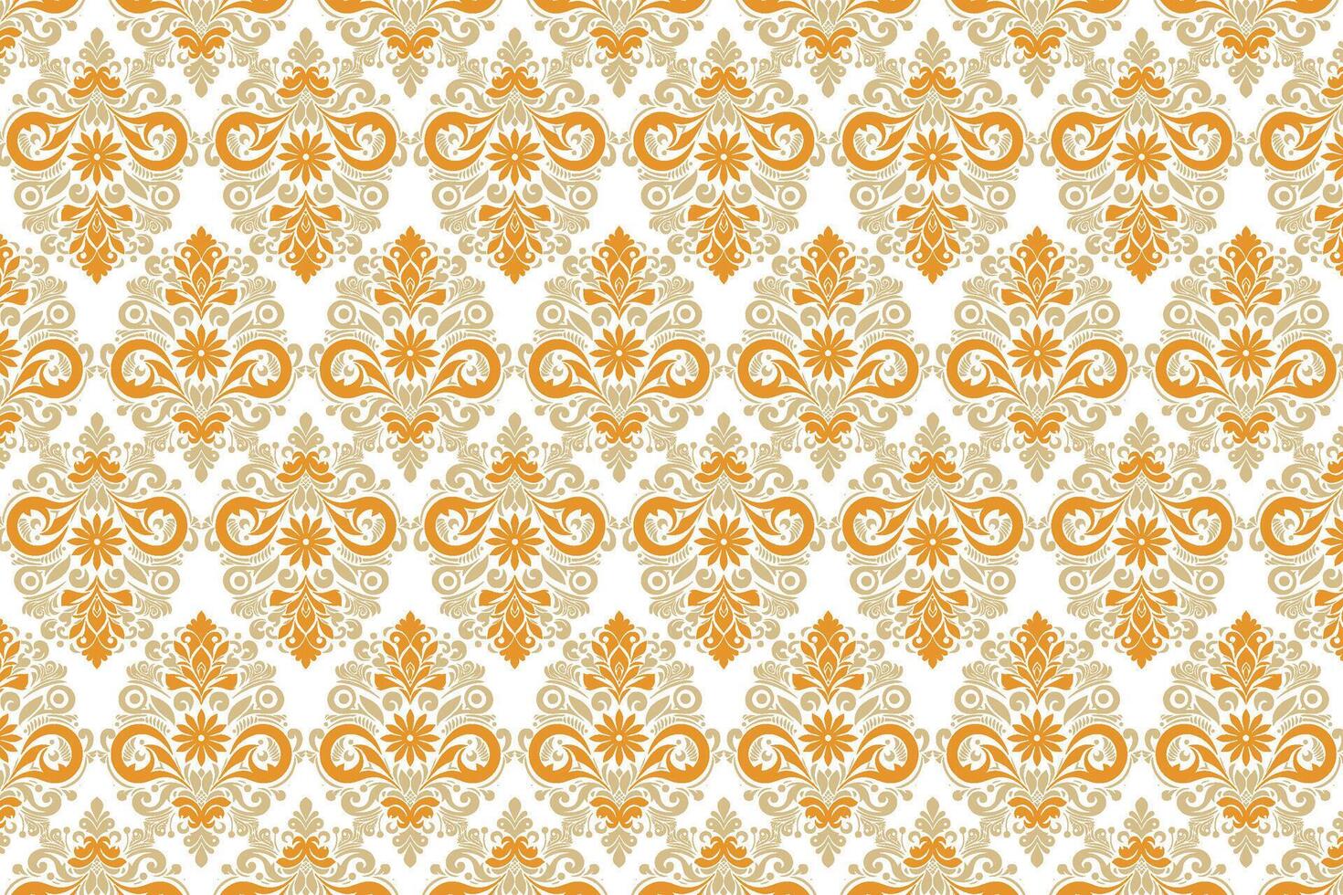 vintage seamless floral pattern with abstract botanical elements and ethnic ikat designs for textile, fabric, wallpaper, and fashion collections vector