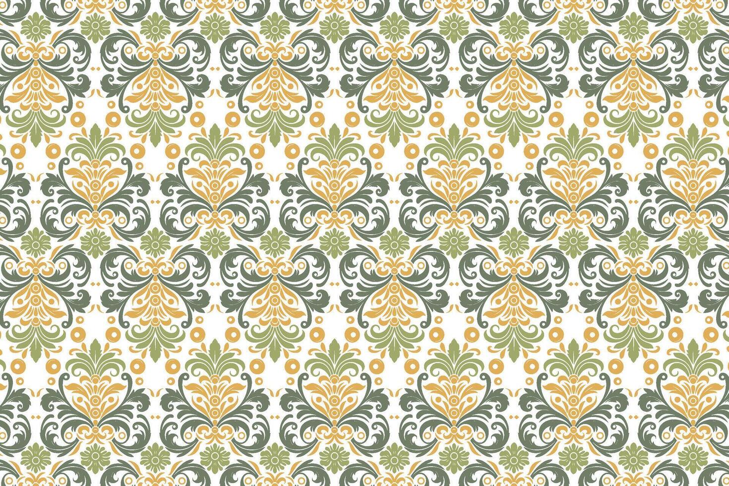 vintage seamless floral pattern with abstract botanical elements and ethnic ikat designs for fashion, textile, fabric, and wallpaper projects vector