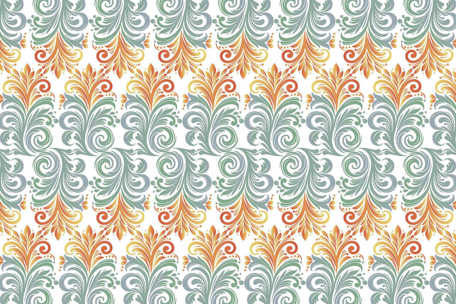 seamless vintage floral design with abstract botanical motifs and ethnic ikat textures for textile, fabric, wallpaper, and fashion applications vector