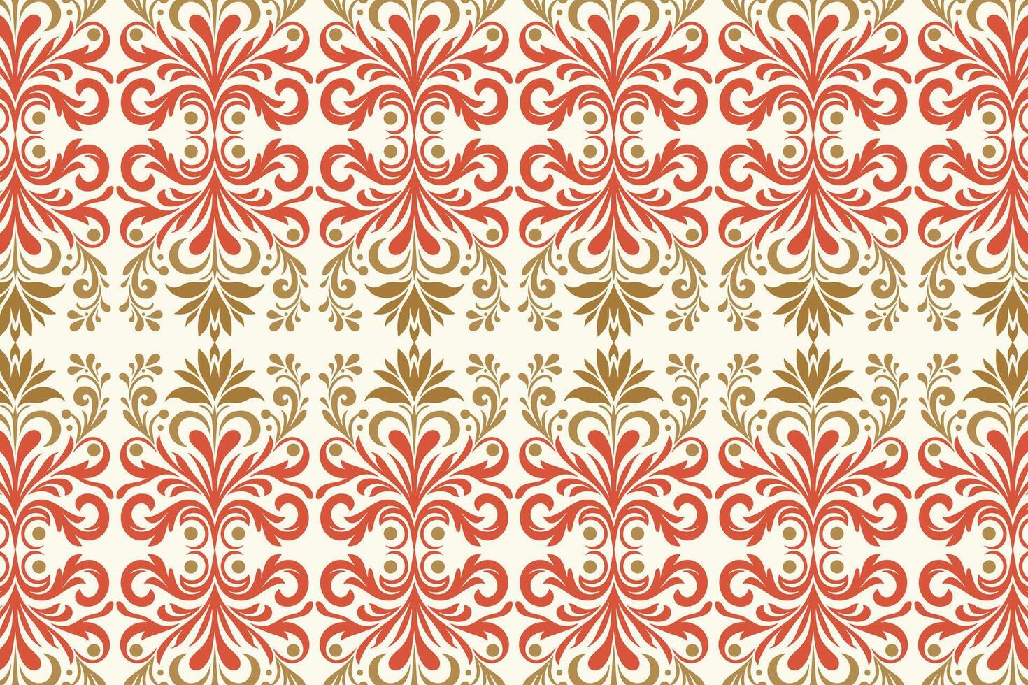 seamless floral pattern vintage ornament fabric design traditional ethnic ikat all over botanical repeat texture abstract flower wallpaper textile fashion vector