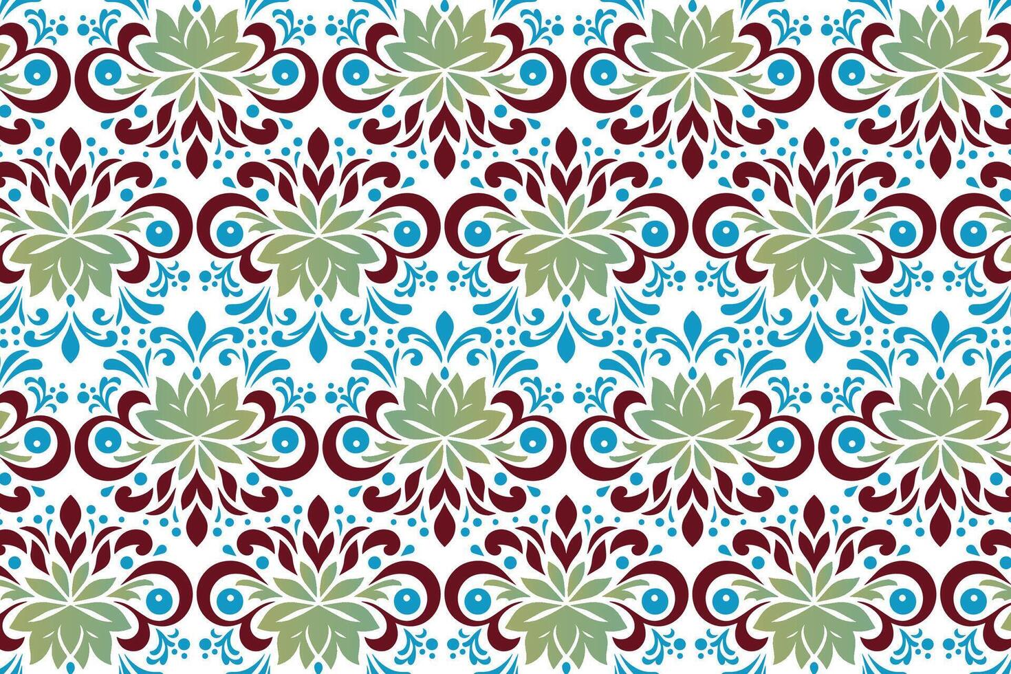 abstract vintage floral seamless design with botanical ikat motifs for fabric and wallpaper all over flower blossom traditional textured pattern vector