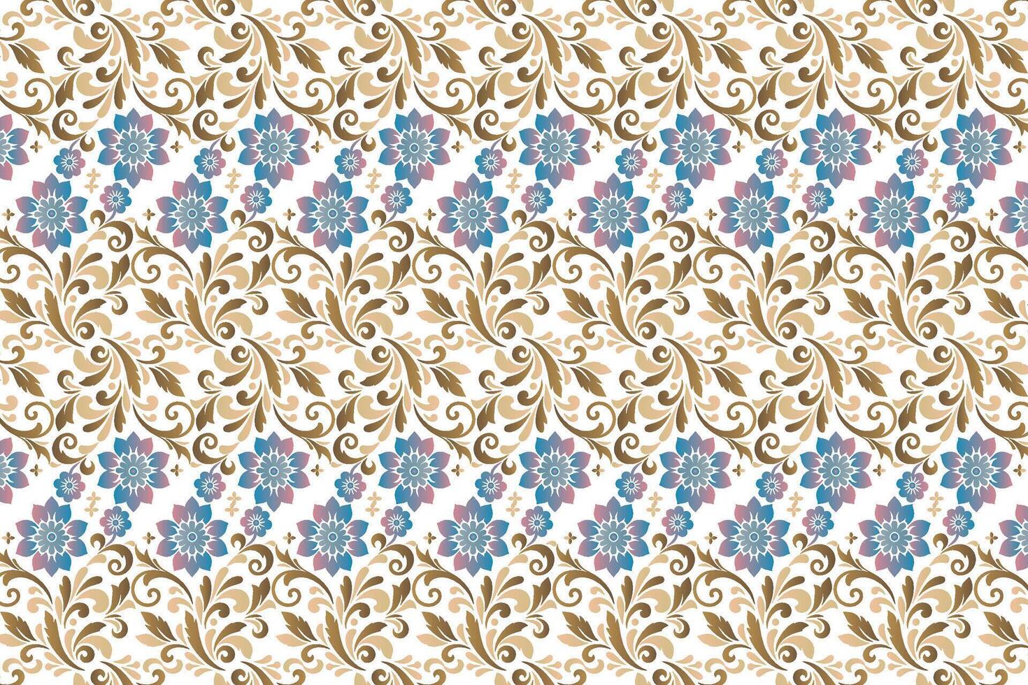 all over vintage floral seamless pattern with traditional botanical ikat motifs for fabric wallpaper and fashion textile repeat flower blossom design vector