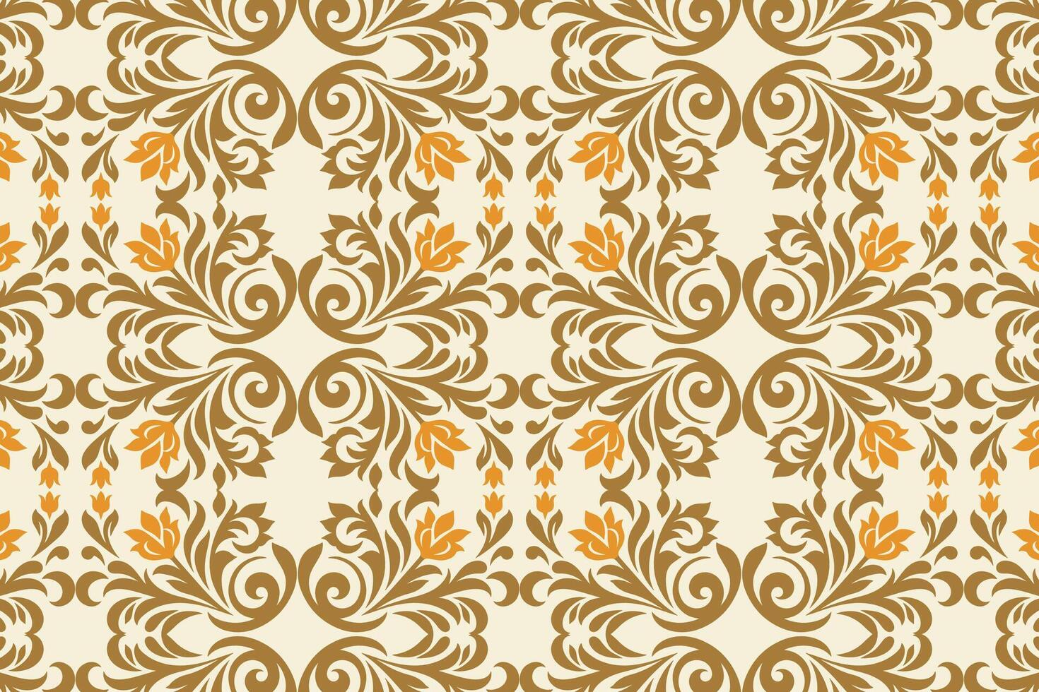 abstract vintage floral seamless pattern with ikat and botanical motifs for fabric wallpaper and fashion textile all over flower blossom textured design vector