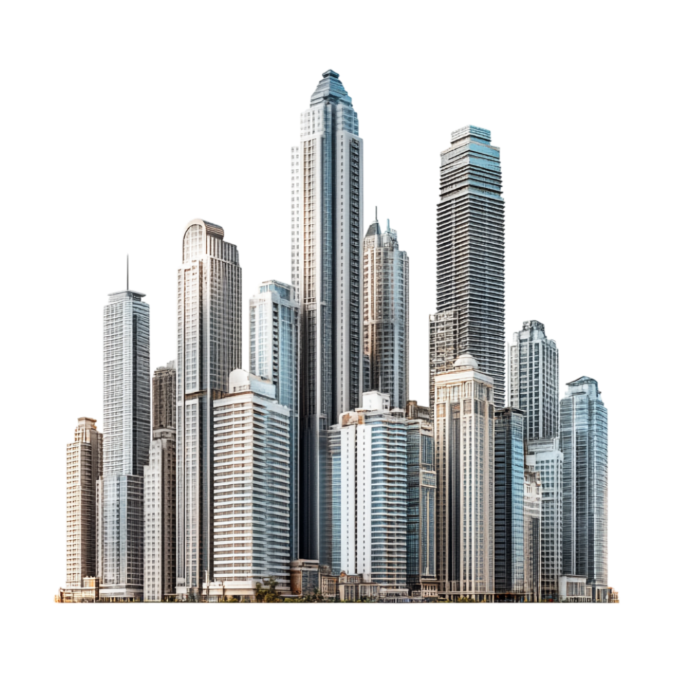 A group of tall buildings in a city png