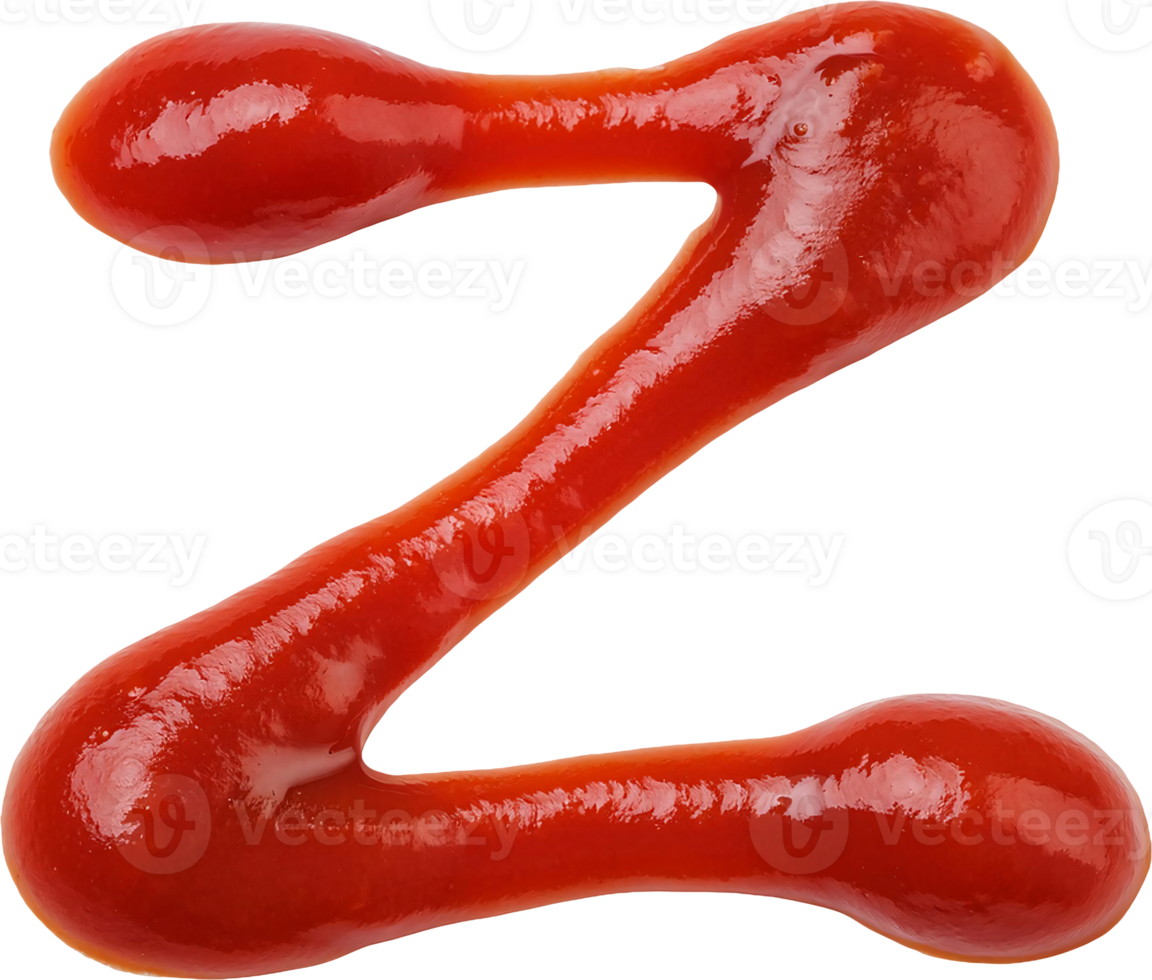 z-shaped ketchup design on isolated background for food styling and creative visuals png