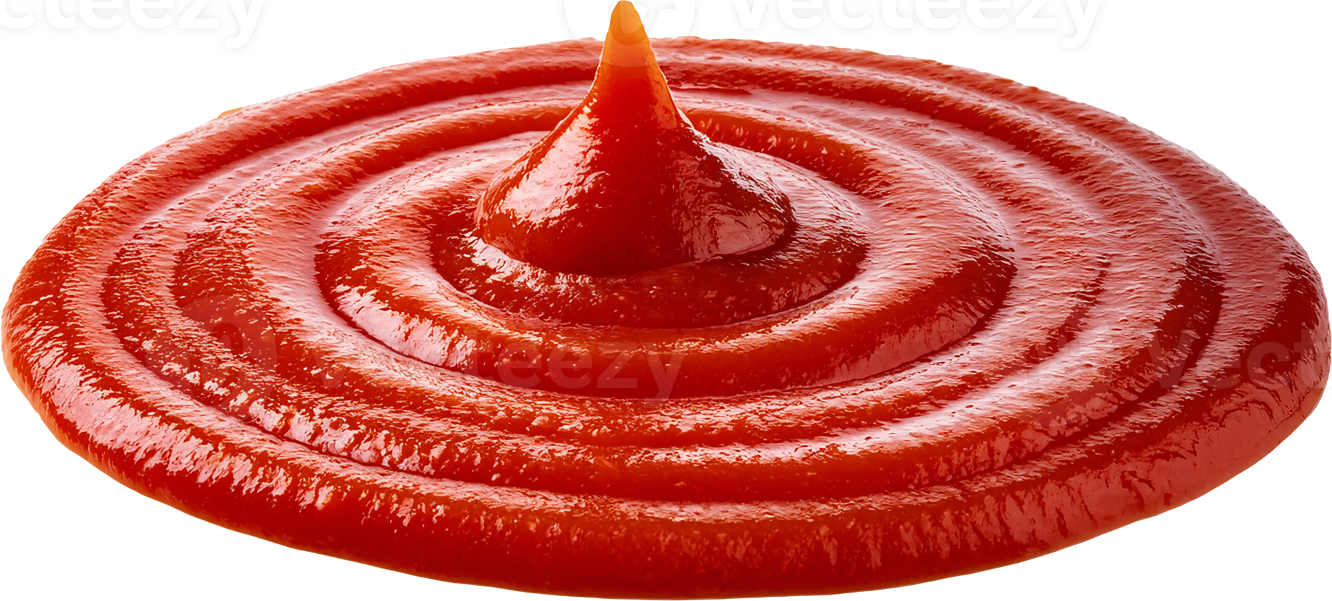 spiral swirl of ketchup with artistic peak on isolated background png