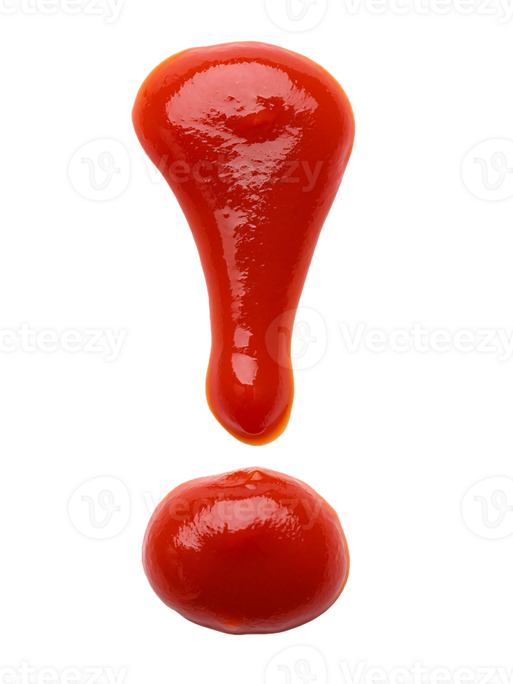 red ketchup exclamation mark symbol on isolated background png