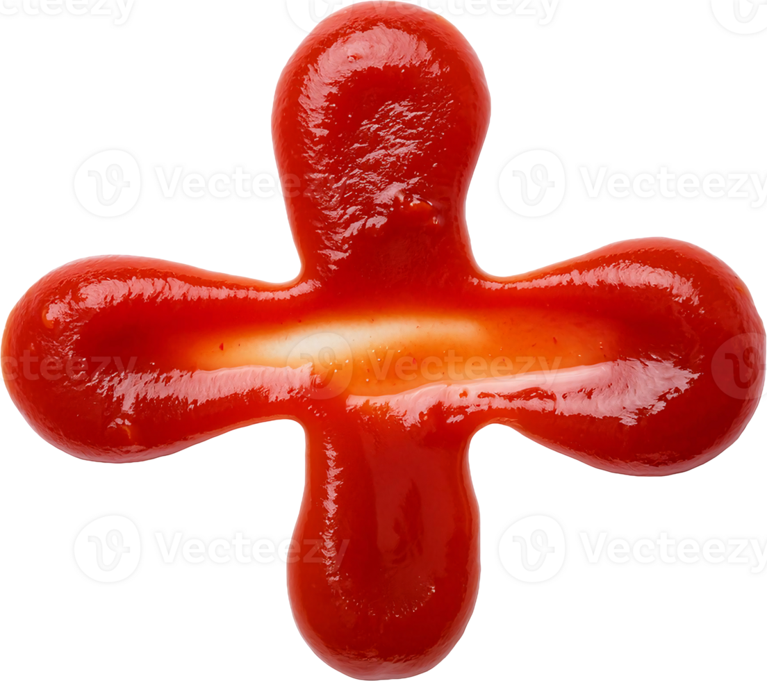cross shaped ketchup design on isolated background png