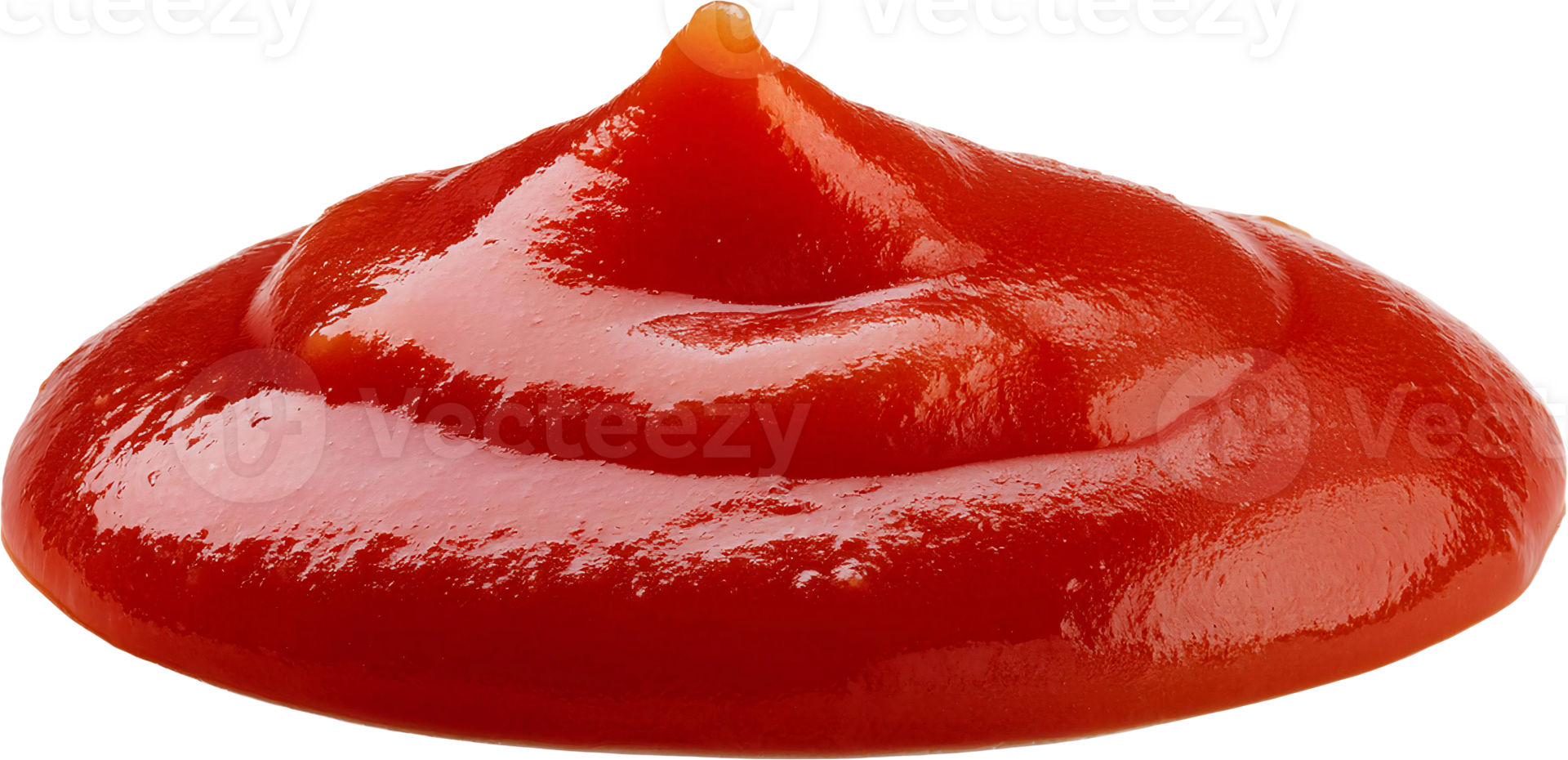 ketchup swirl with vibrant red color and glossy texture on isolated background for food art and decoration png