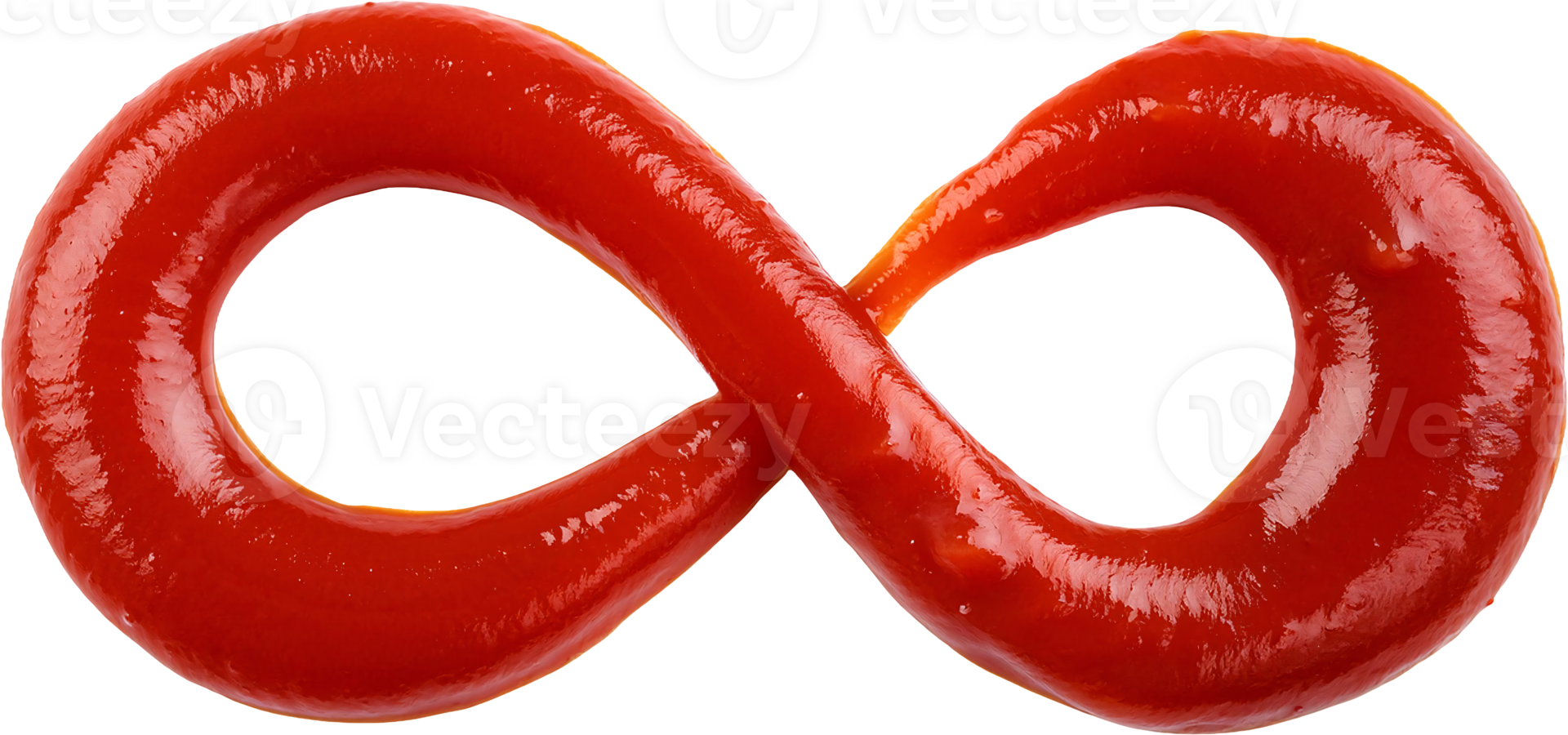 infinity shape made with ketchup on isolated background png