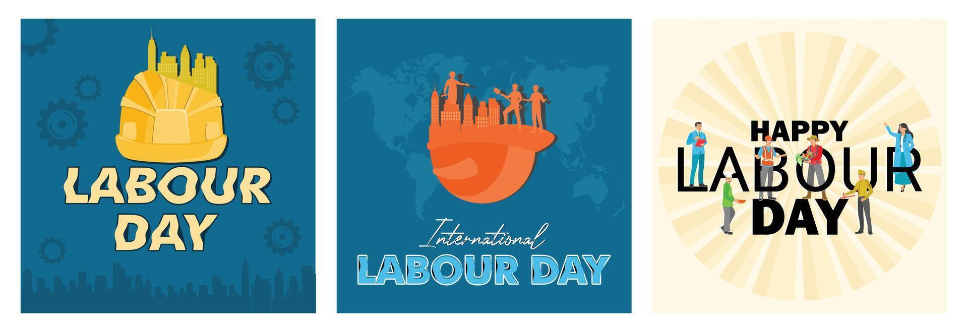 Labor Day, May 1 is celebrated by people in various professions. vector