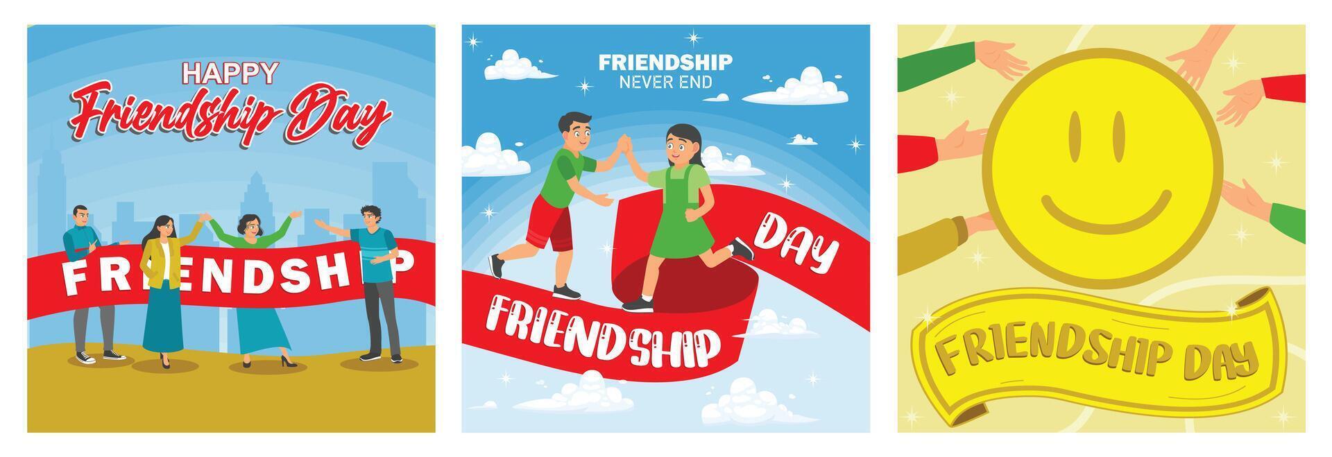 World Friendship Day is celebrated every July 30. vector