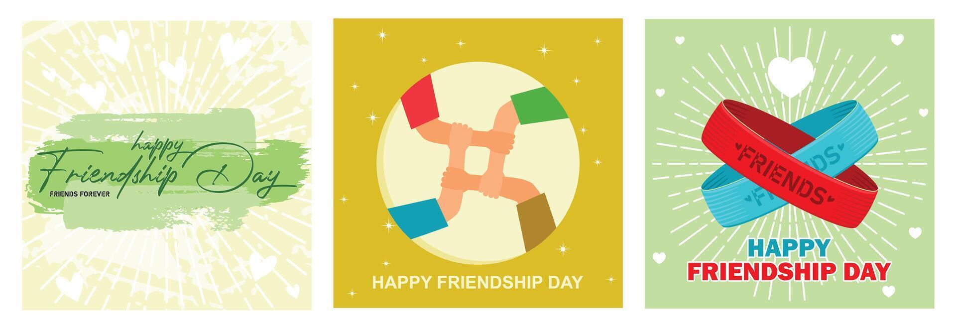 Hands holding each other form a square symbolizing friendship. vector