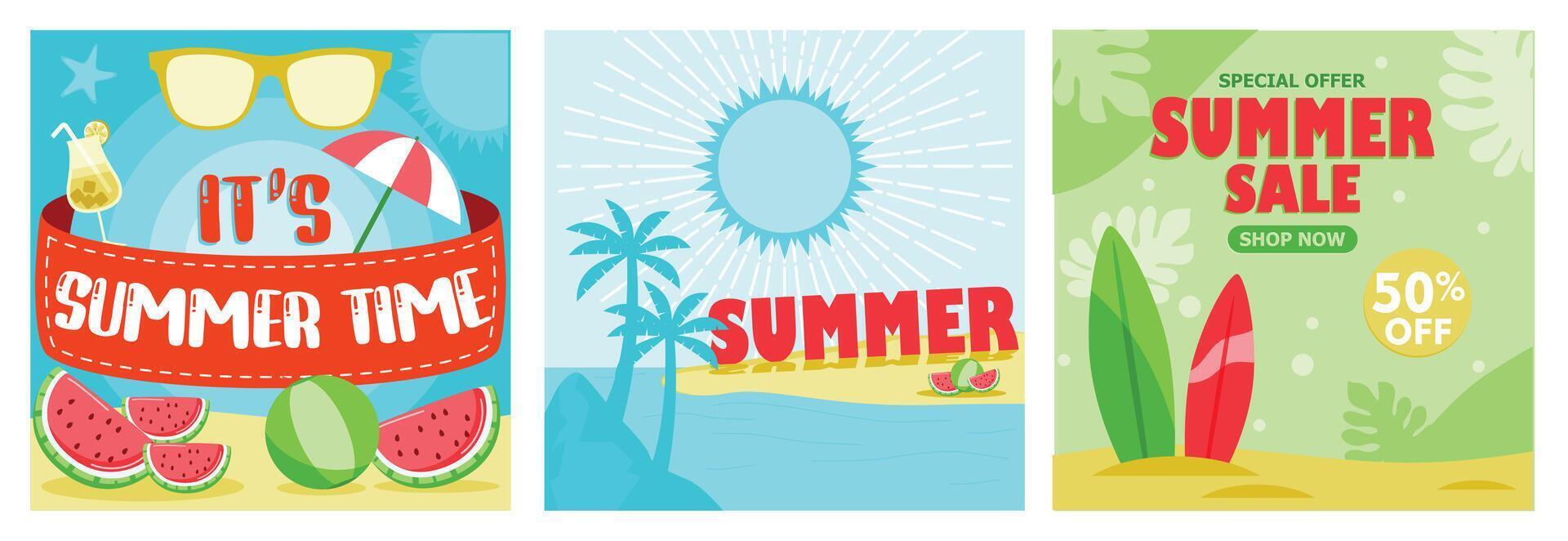 Enjoy sea and beach views in summer. vector