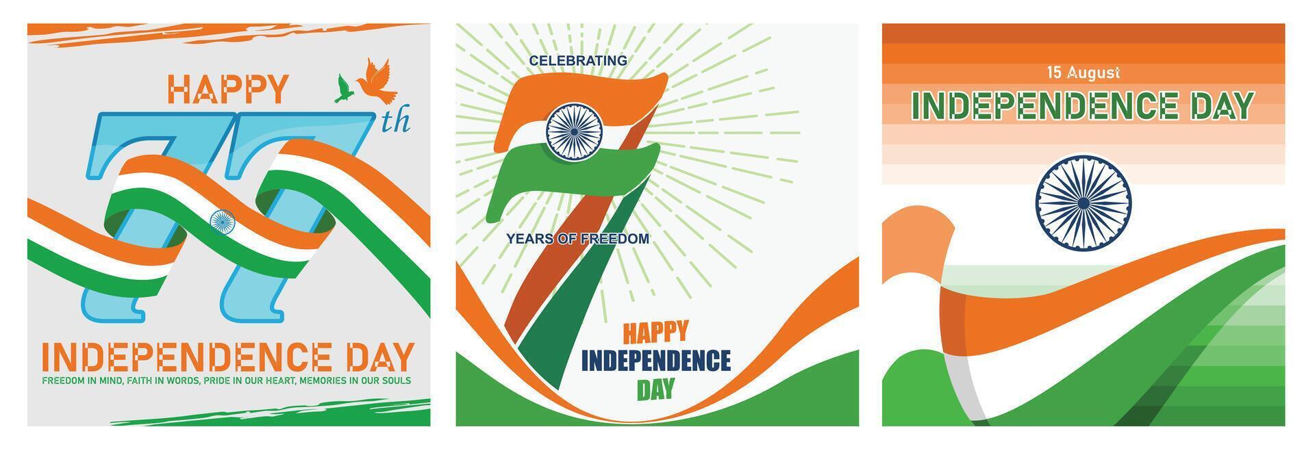 Indian Independence Day is celebrated on 15 August by hoisting the national flag. vector