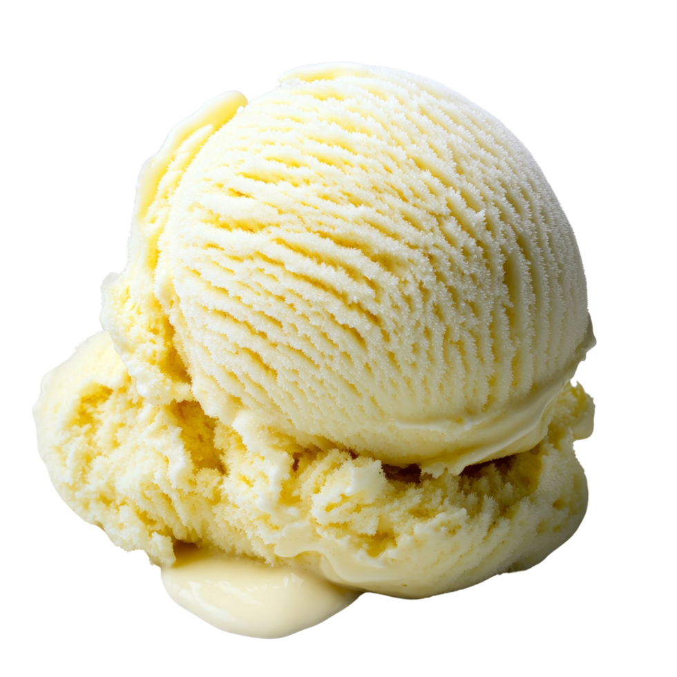 Creamy vanilla ice cream scoop with smooth texture, perfect for desserts and treats. Enjoy this delicious frozen dessert on hot day png