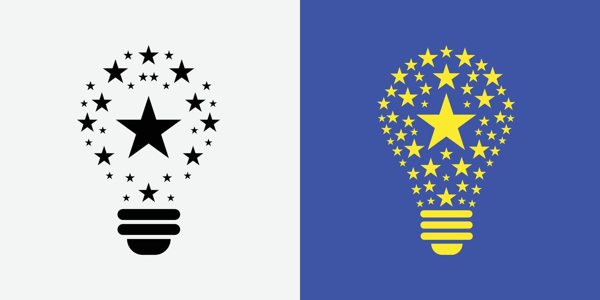 Silhouette Idea Sharing Icon, Light Bulb and Lamp Illustration vector