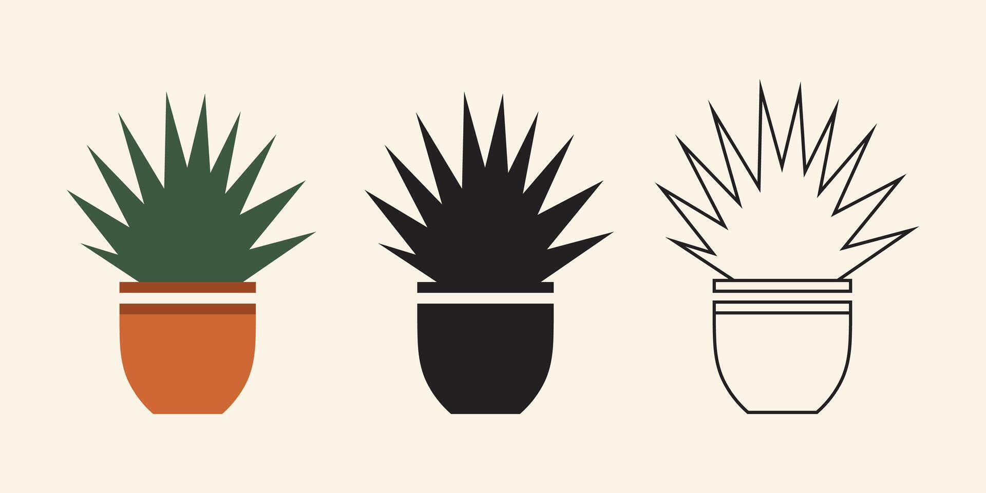 Houseplant in pot design vector