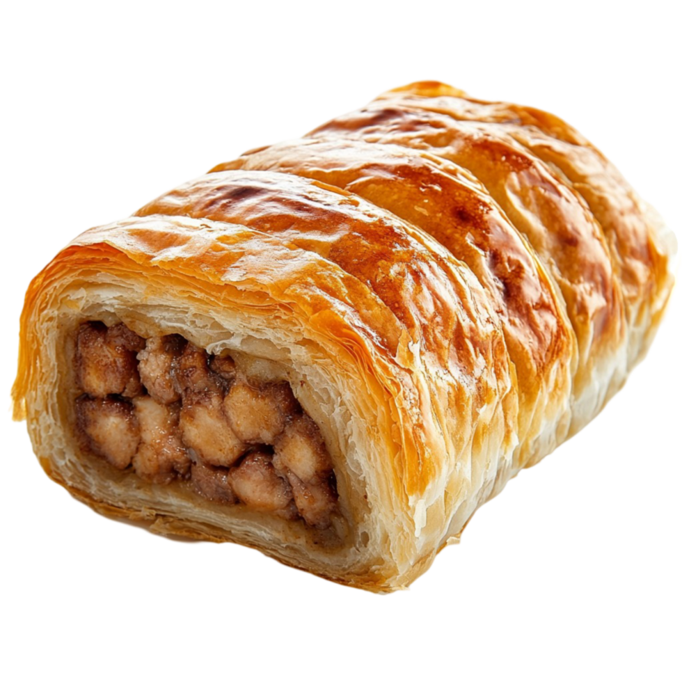 A pastry with meat and cheese on it png