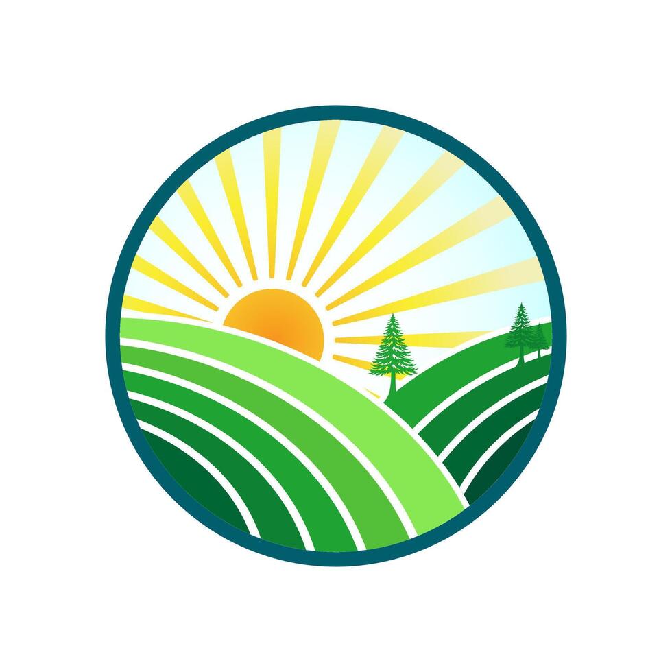 Barn Farms. Rice field design illustration. Plantations concept design. farming logo design illustration. Barn farming logo similar design. Barn Farm Icon vector