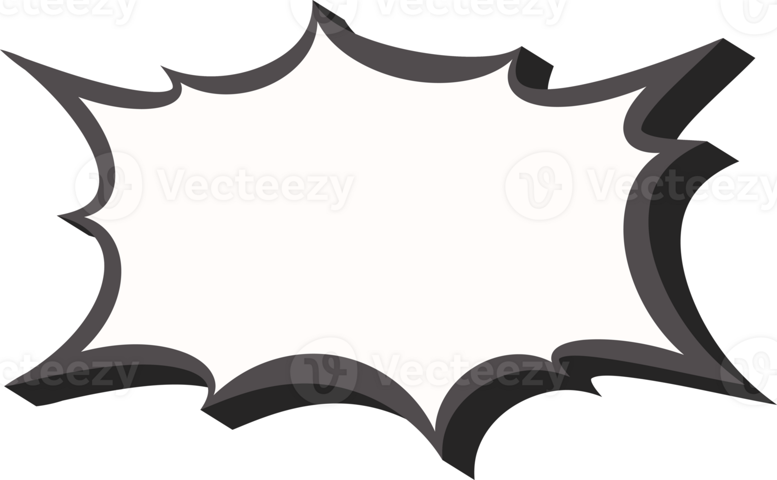 Manga speech bubble for text with bomb explosion effect. Comic pop art frame. Chat shape for shock shout and scream action messages. Irregular anime template. png