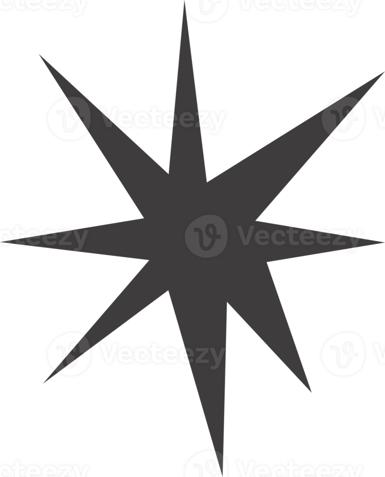 Star shape icon. Y2k abstract irregular shiny sparkle. Flash sparks starburst graphic element. Twinkle sticker. Black minimal flat simple sign. png