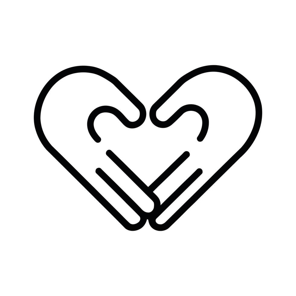 Two Hands Forming a Heart Shape, Symbol of Love and Support vector