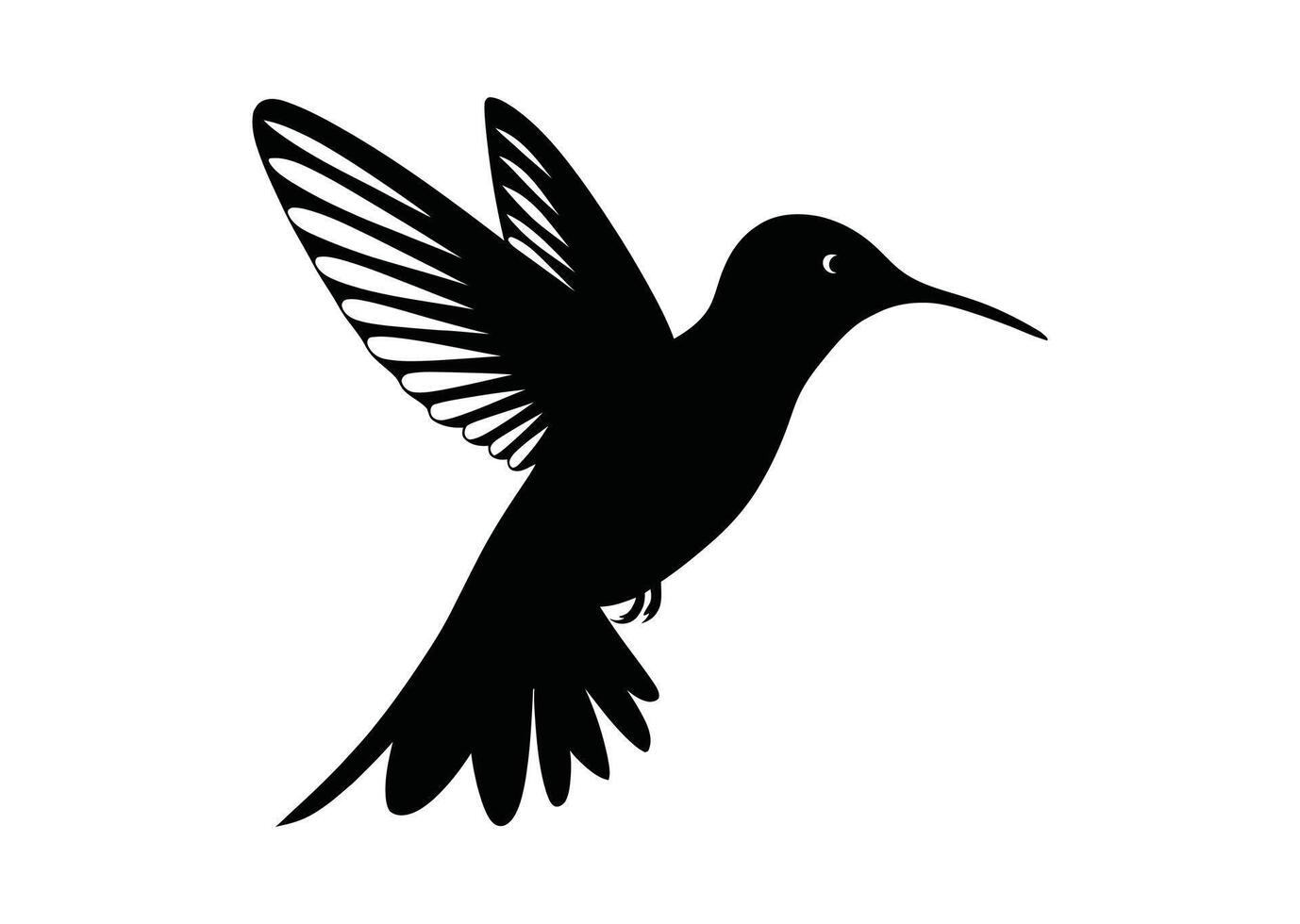 Elegant silhouette of a hummingbird in flight. vector
