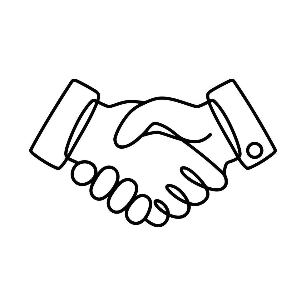 Simple Line Art of a Business Handshake vector