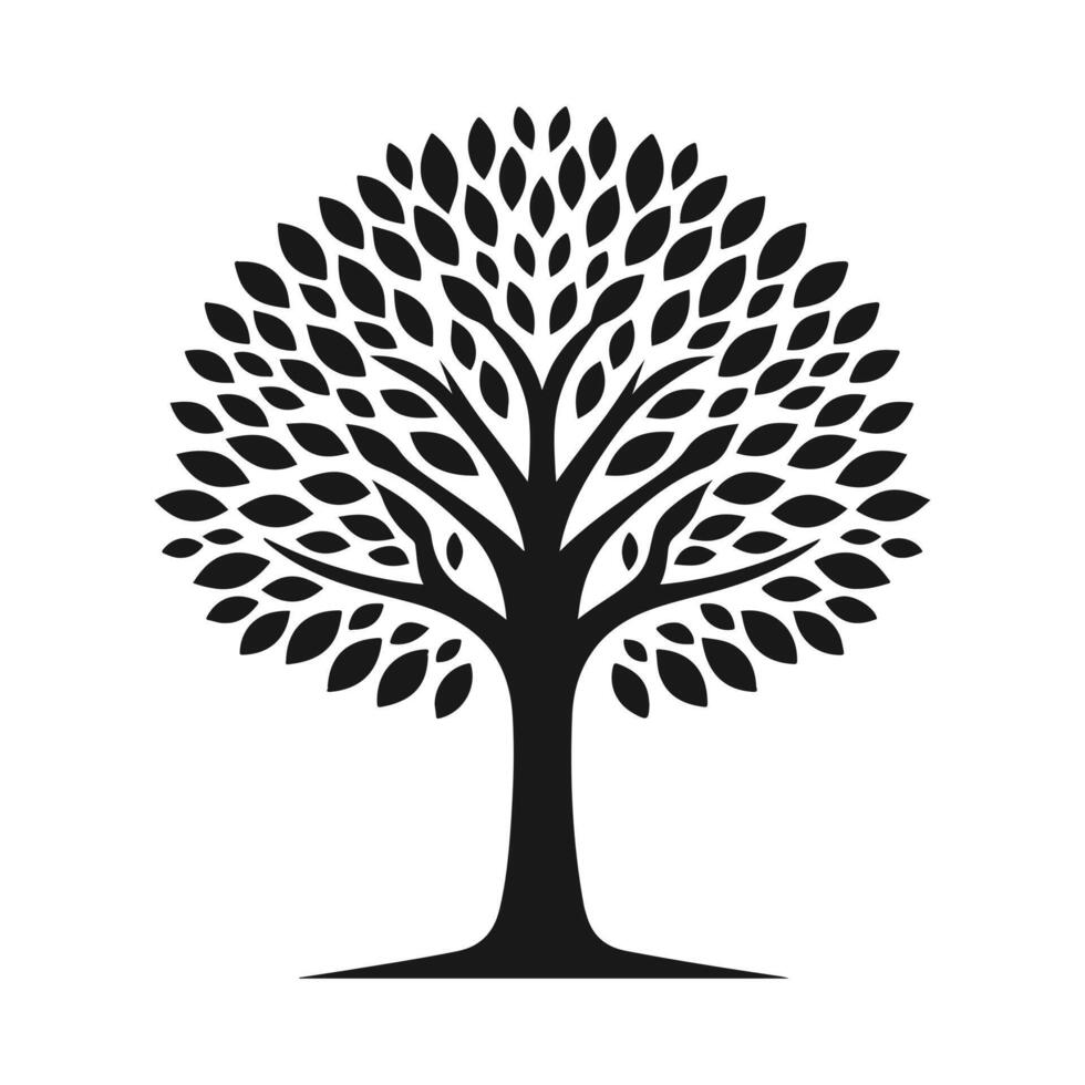 A beautiful tree silhoutte illustration design with a white backraund vector