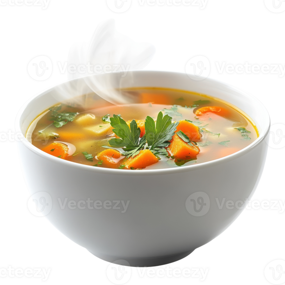 Nutritious Vegetable Soup for Healthy Eating on Transparent Background png