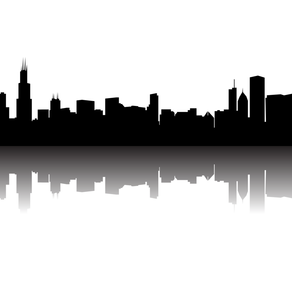City skyline with shadow png