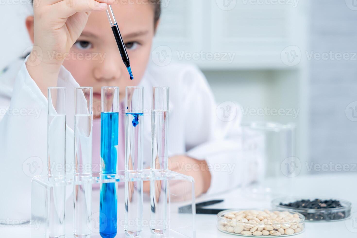 Children Scientist education scientific in laboratory. Medical child learning, Biotechnology, discover, imagine, executive function, kid, education, intelligence quotient, emotional quotient photo